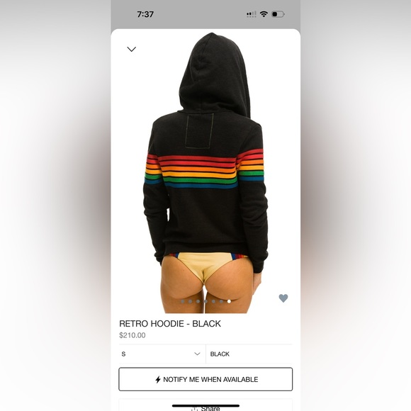 ‼️RARE‼️ 🎸AVIATOR NATION🎸6 Stripe Retro Black hoodie✨size S✨ - Picture 7 of 13